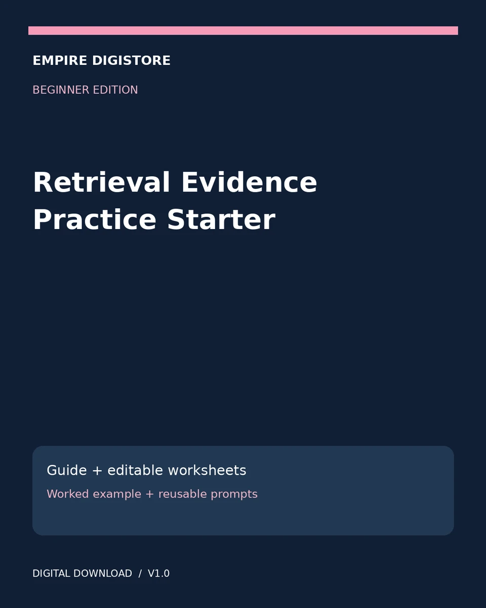 Retrieval Evidence Practice Starter cover