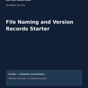 File Naming and Version Records Starter cover