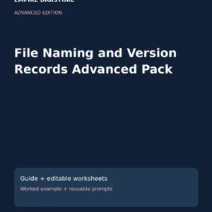 File Naming and Version Records Advanced Pack cover