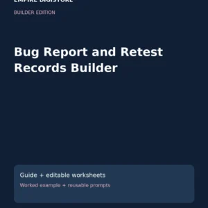 Bug Report and Retest Records Builder cover