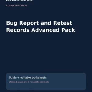Bug Report and Retest Records Advanced Pack cover