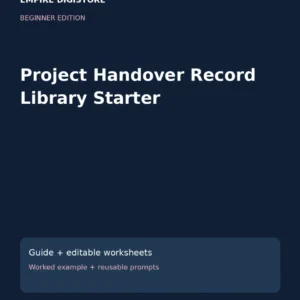 Project Handover Record Library Starter cover