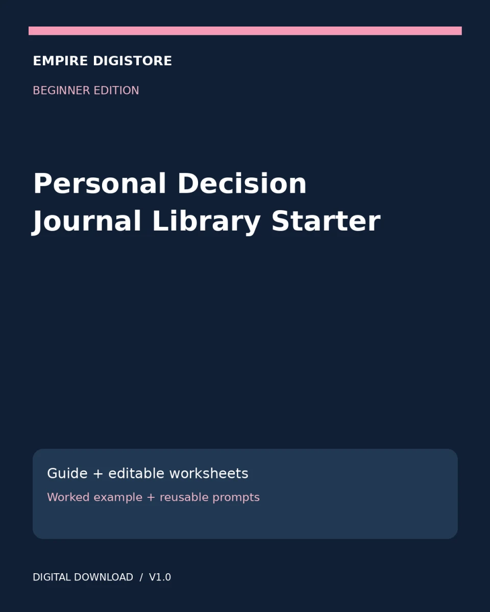 Personal Decision Journal Library Starter cover