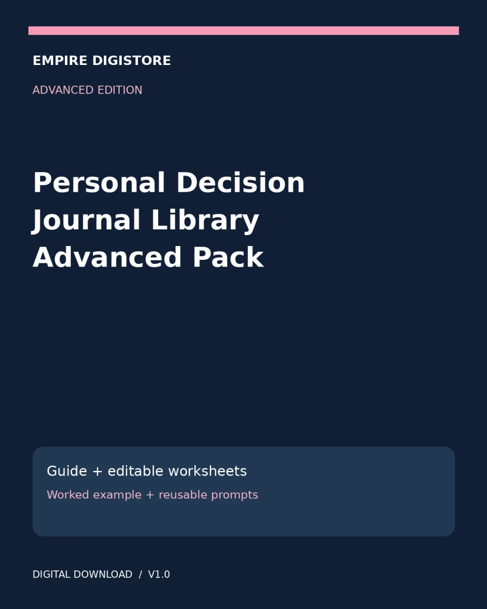 Personal Decision Journal Library Advanced Pack cover