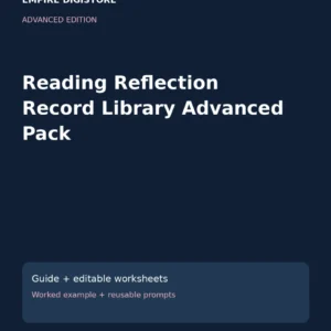 Reading Reflection Record Library Advanced Pack cover