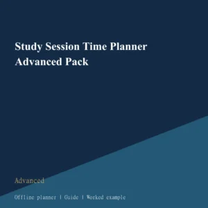 Study Session Time Planner Advanced Pack cover