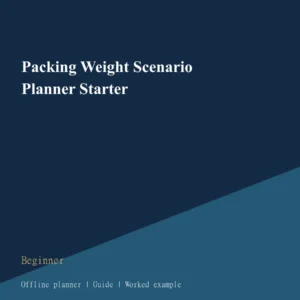 Packing Weight Scenario Planner Starter cover