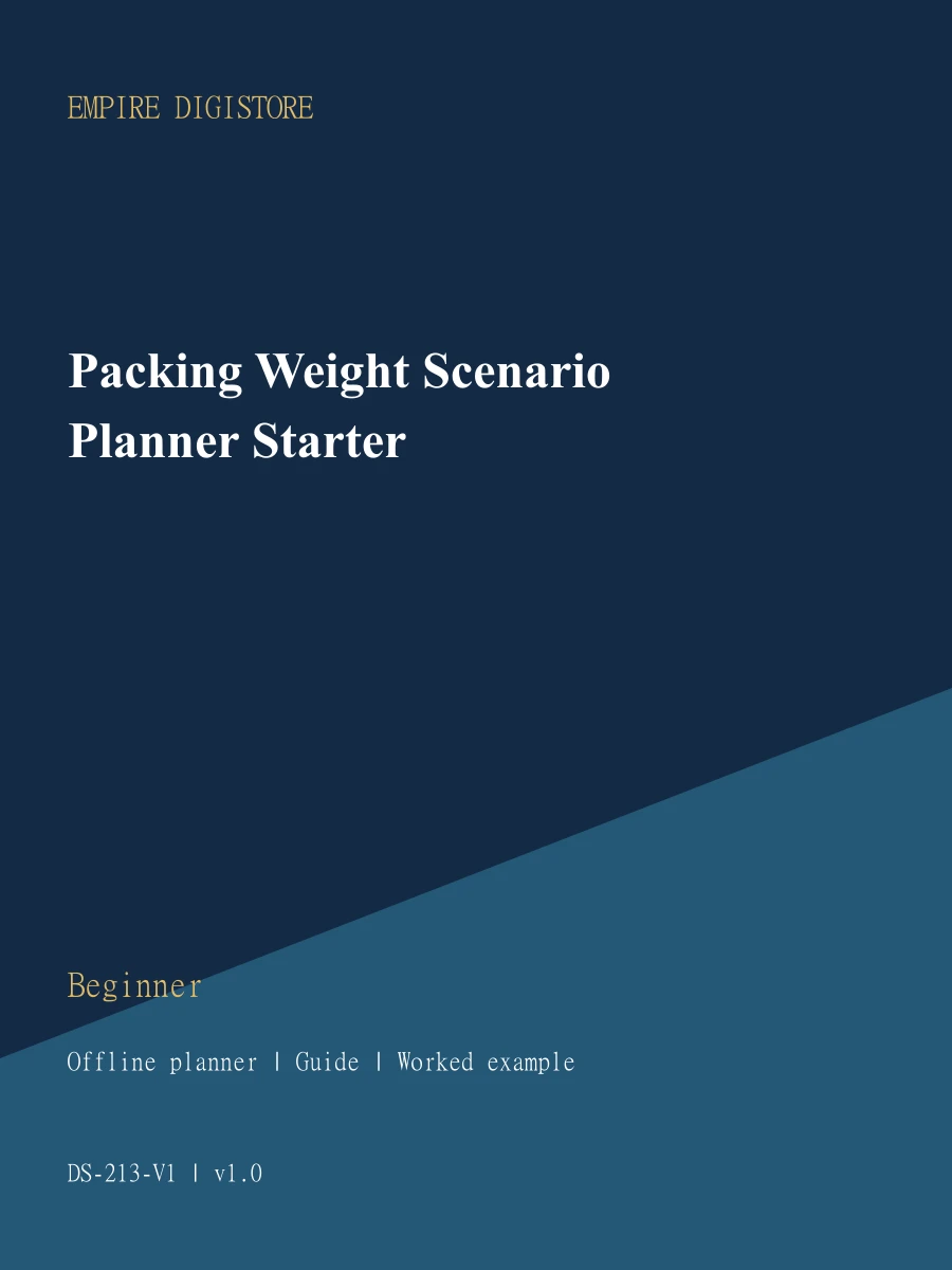Packing Weight Scenario Planner Starter cover
