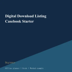 Digital Download Listing Casebook Starter cover