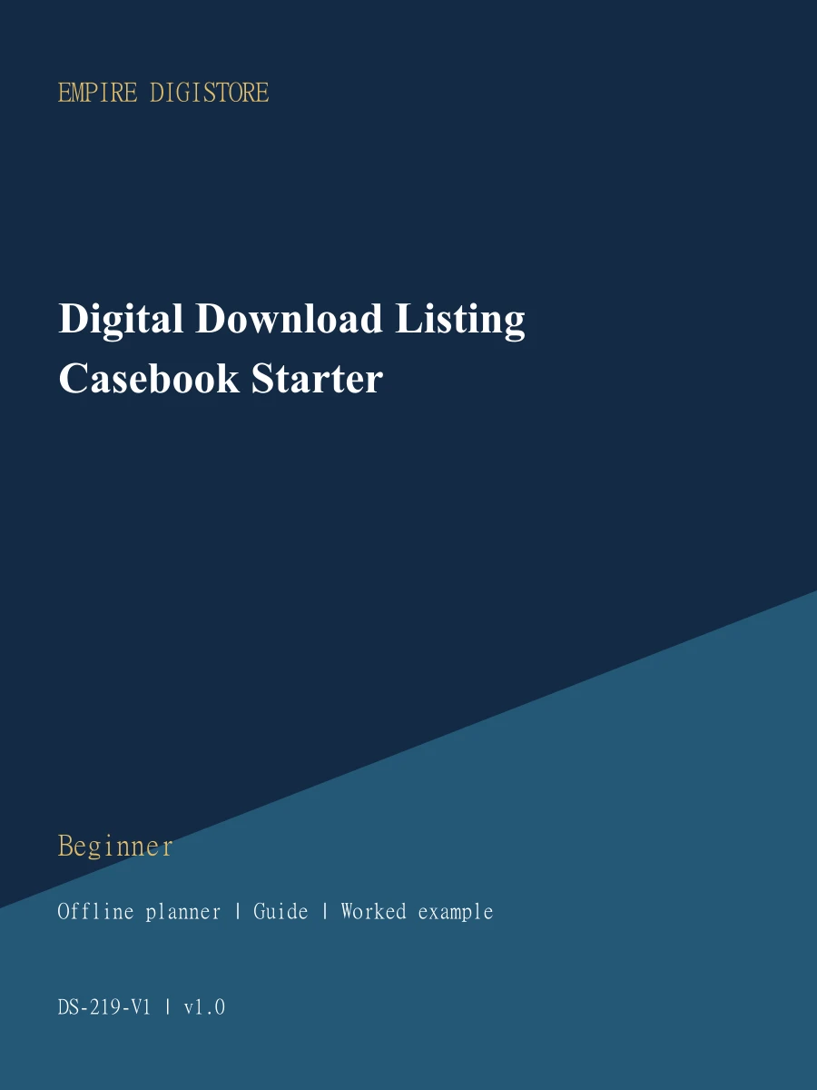 Digital Download Listing Casebook Starter cover
