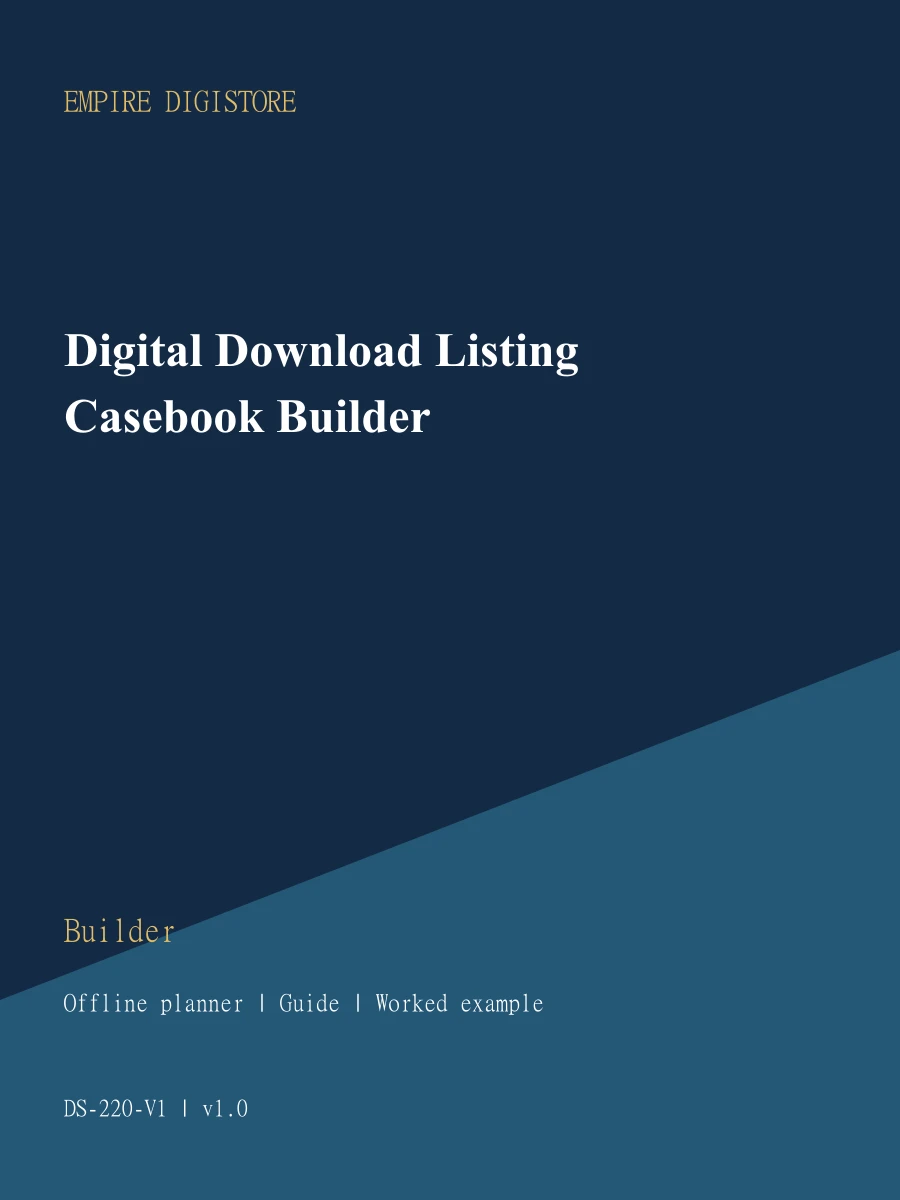 Digital Download Listing Casebook Builder cover