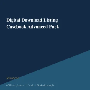 Digital Download Listing Casebook Advanced Pack cover