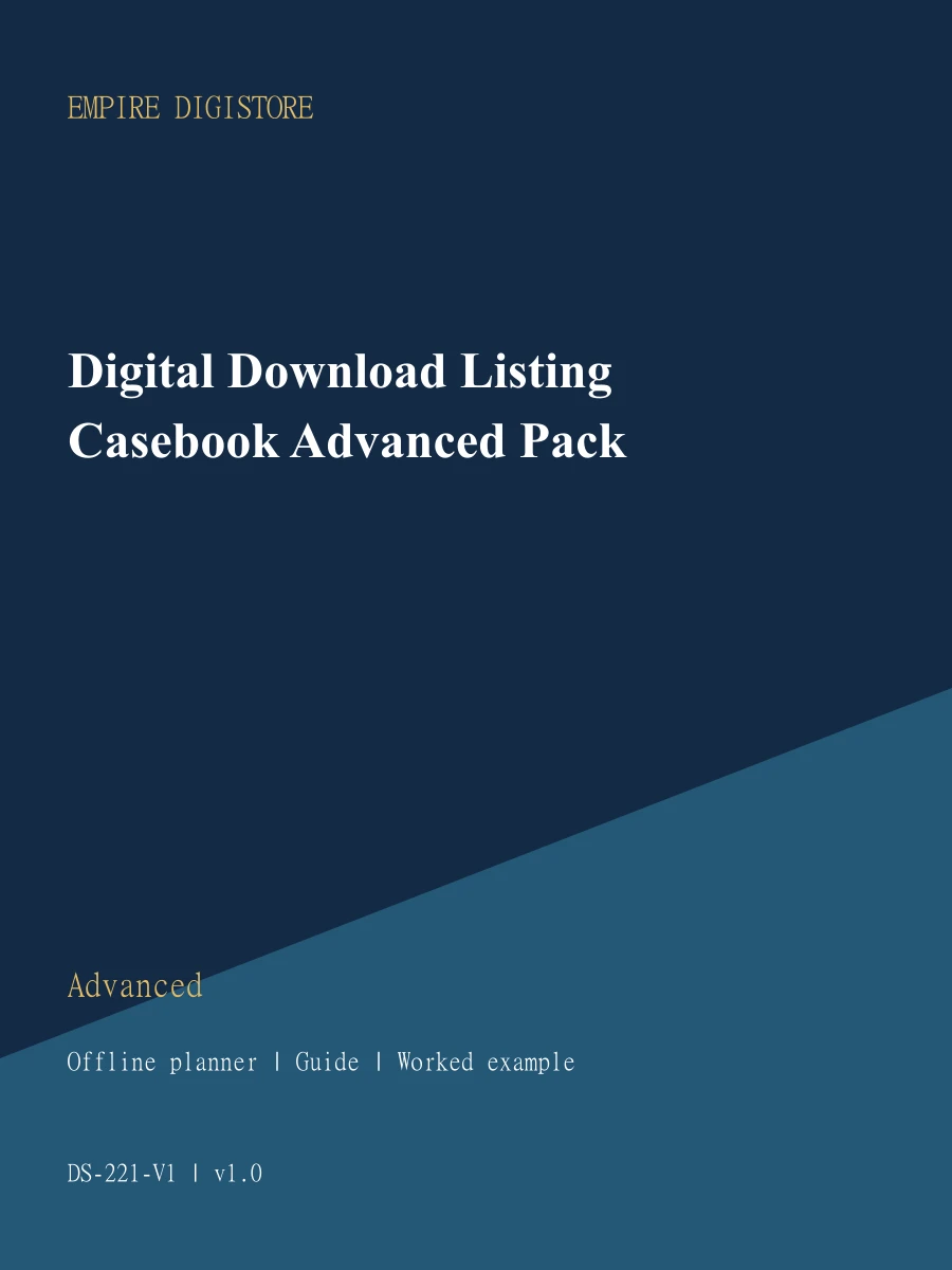 Digital Download Listing Casebook Advanced Pack cover
