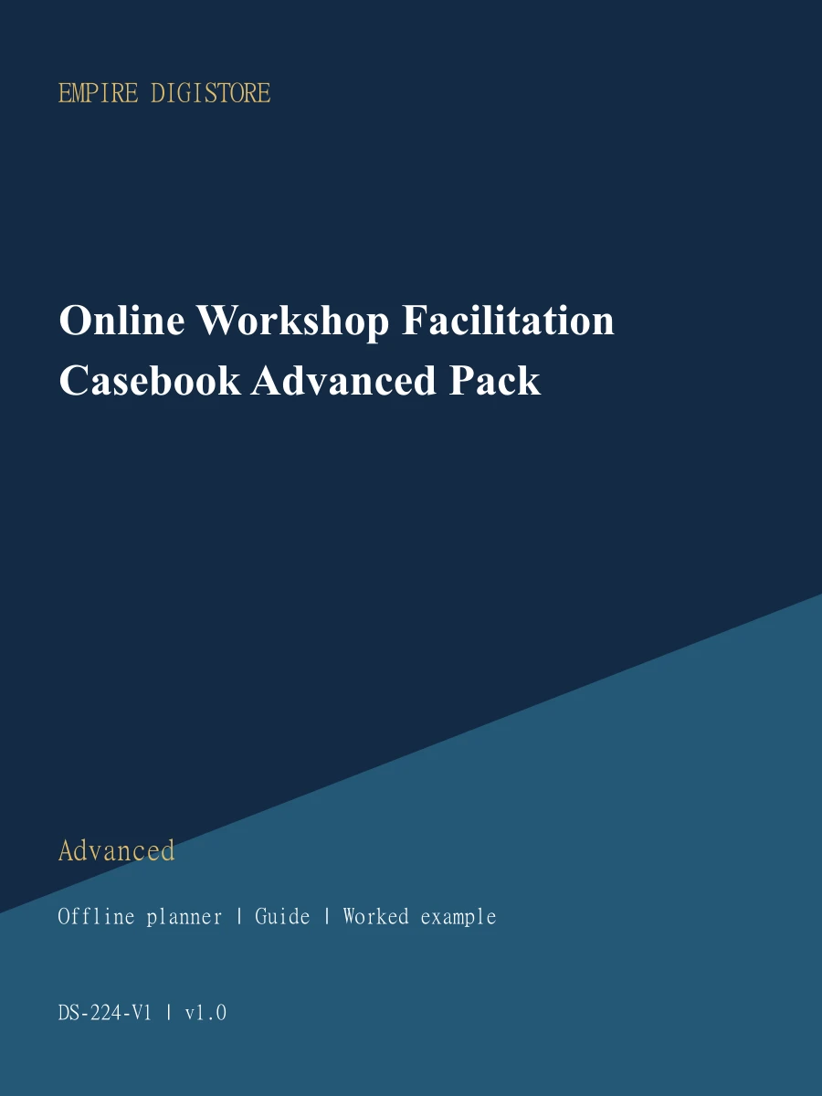 Online Workshop Facilitation Casebook Advanced Pack cover