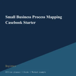Small Business Process Mapping Casebook Starter cover