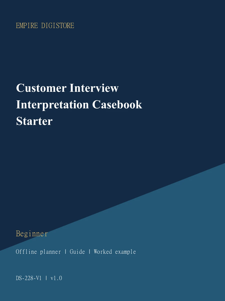 Customer Interview Interpretation Casebook Starter cover
