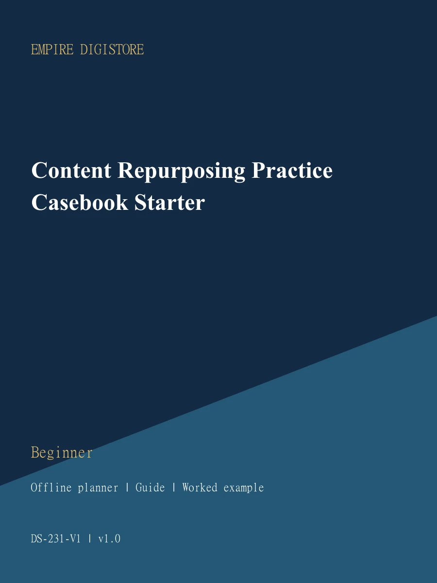 Content Repurposing Practice Casebook Starter cover