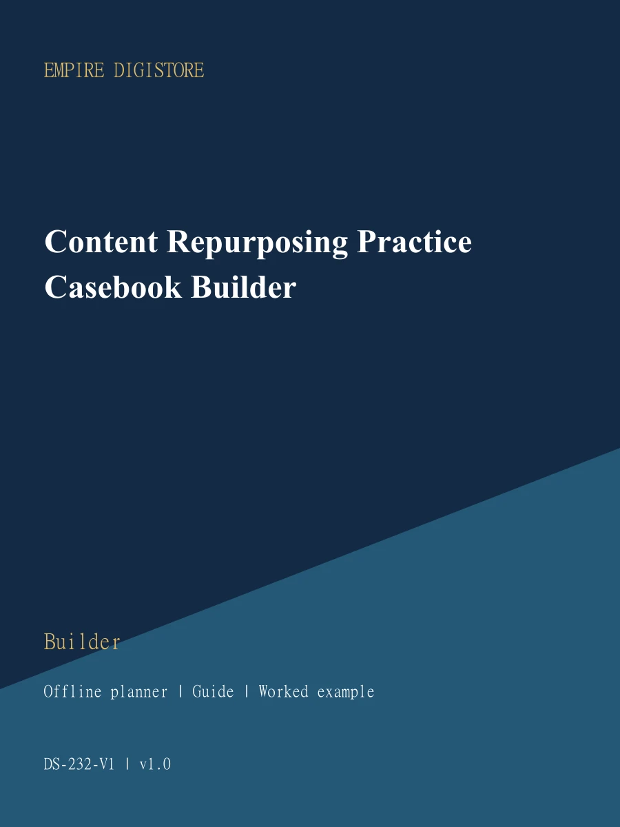 Content Repurposing Practice Casebook Builder cover