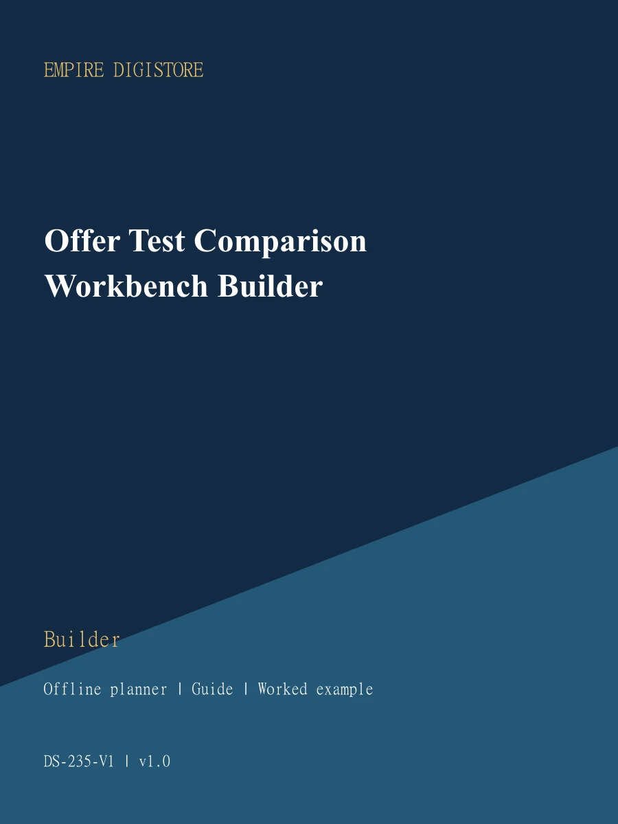 Offer Test Comparison Workbench Builder cover