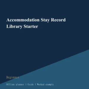 Accommodation Stay Record Library Starter cover