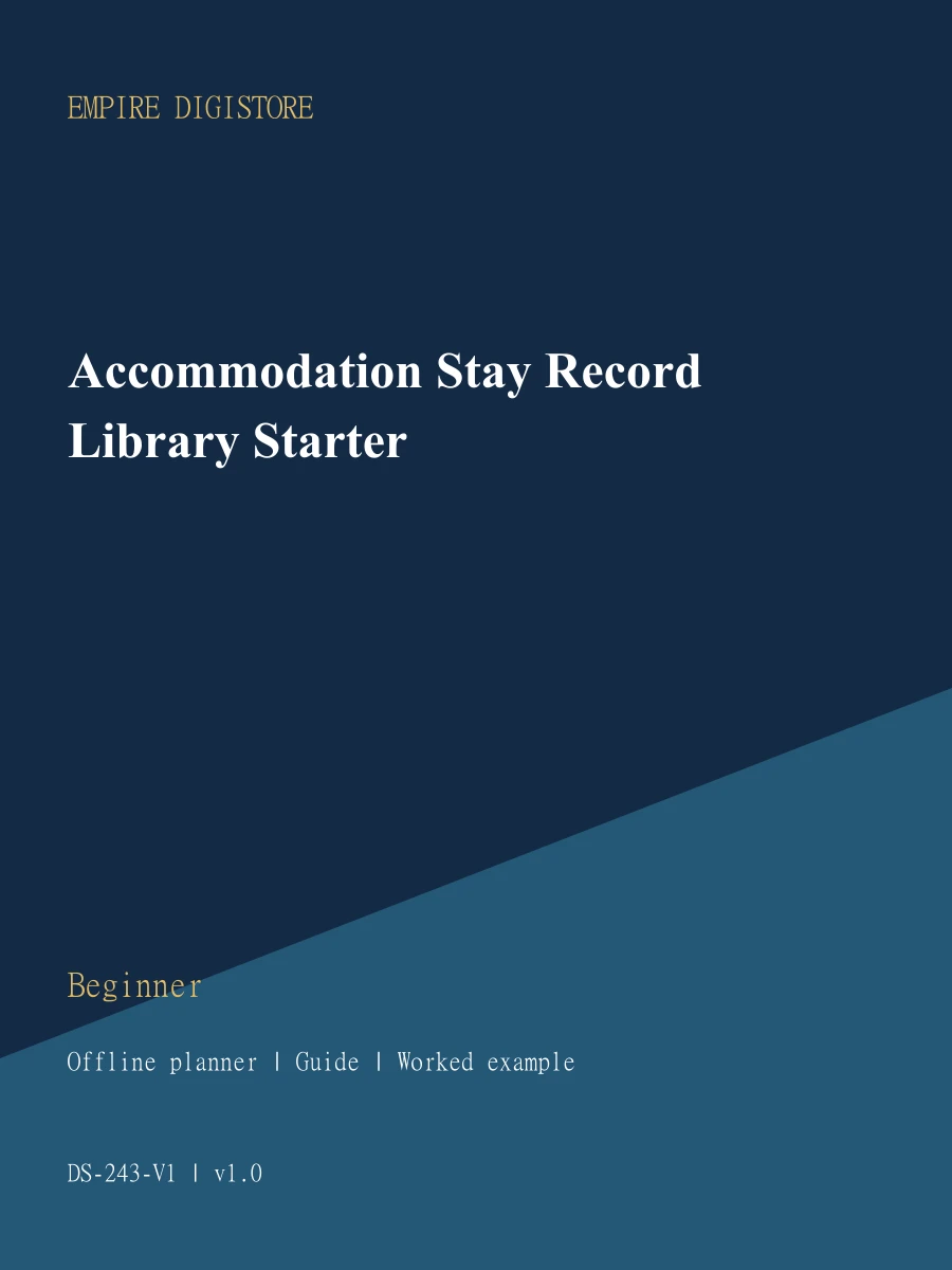 Accommodation Stay Record Library Starter cover