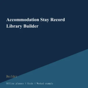 Accommodation Stay Record Library Builder cover