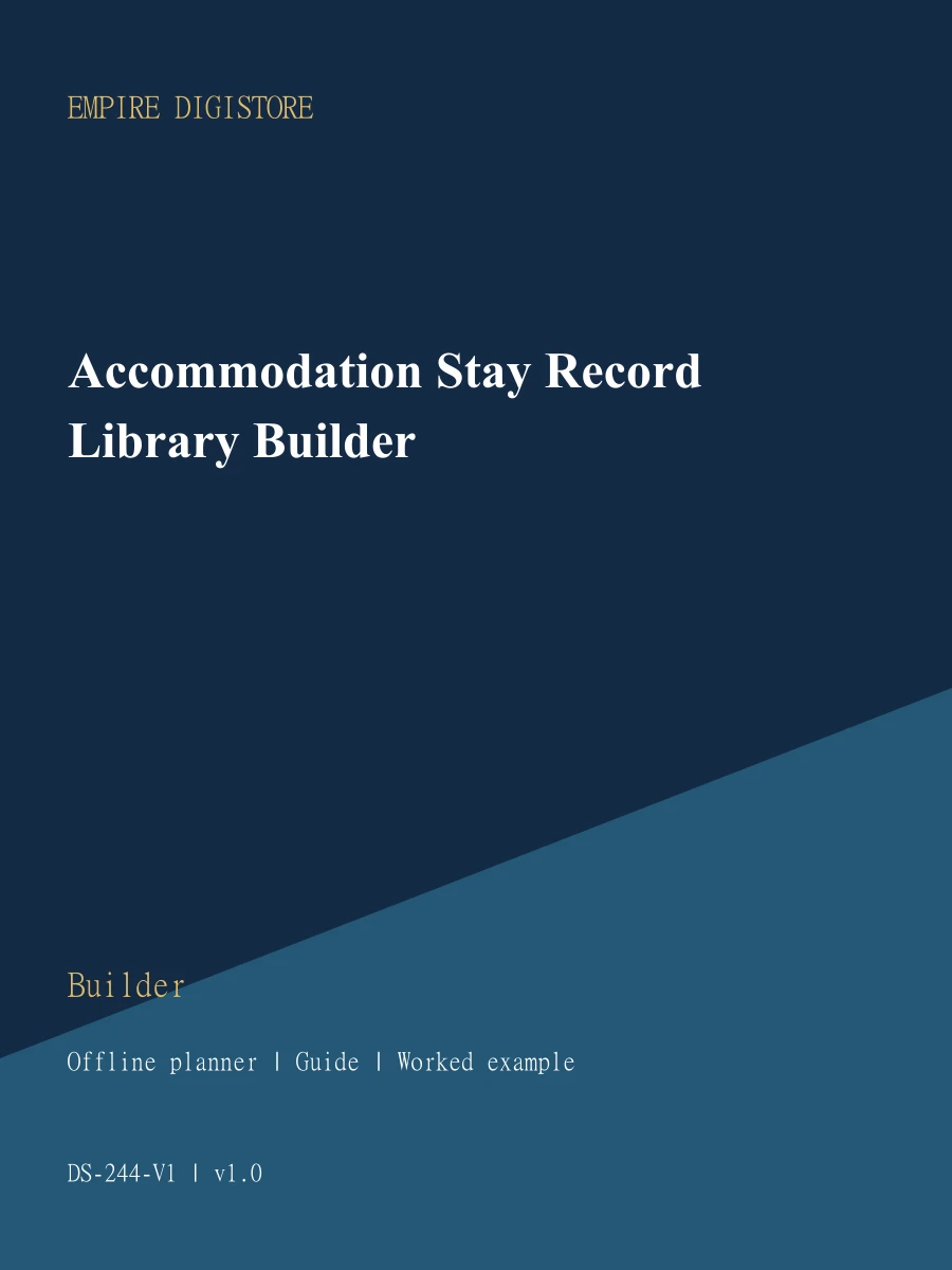 Accommodation Stay Record Library Builder cover
