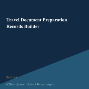 Travel Document Preparation Records Builder cover