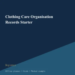 Clothing Care Organisation Records Starter cover