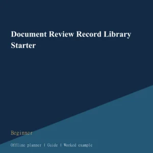 Document Review Record Library Starter cover