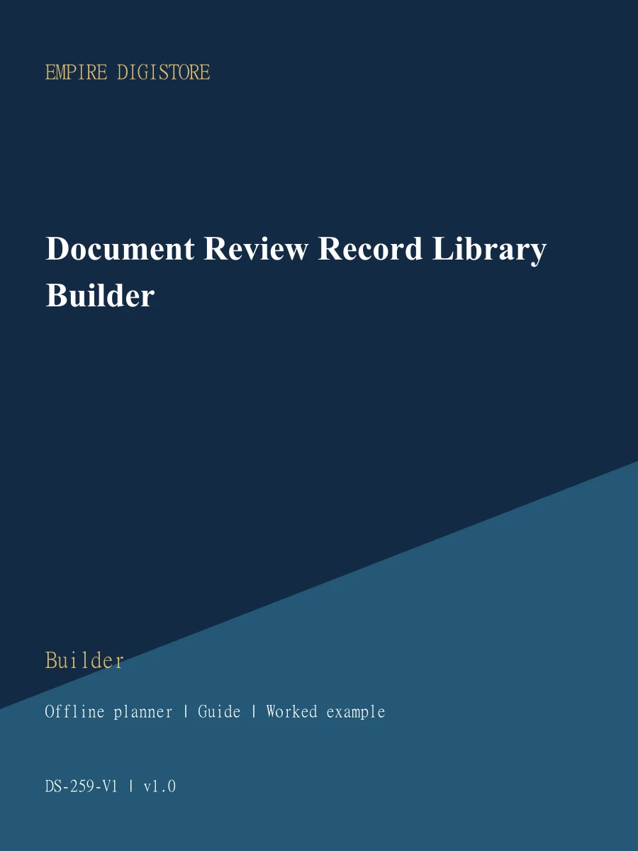 Document Review Record Library Builder cover