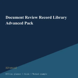 Document Review Record Library Advanced Pack cover