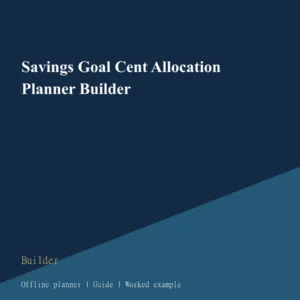 Savings Goal Cent Allocation Planner Builder cover