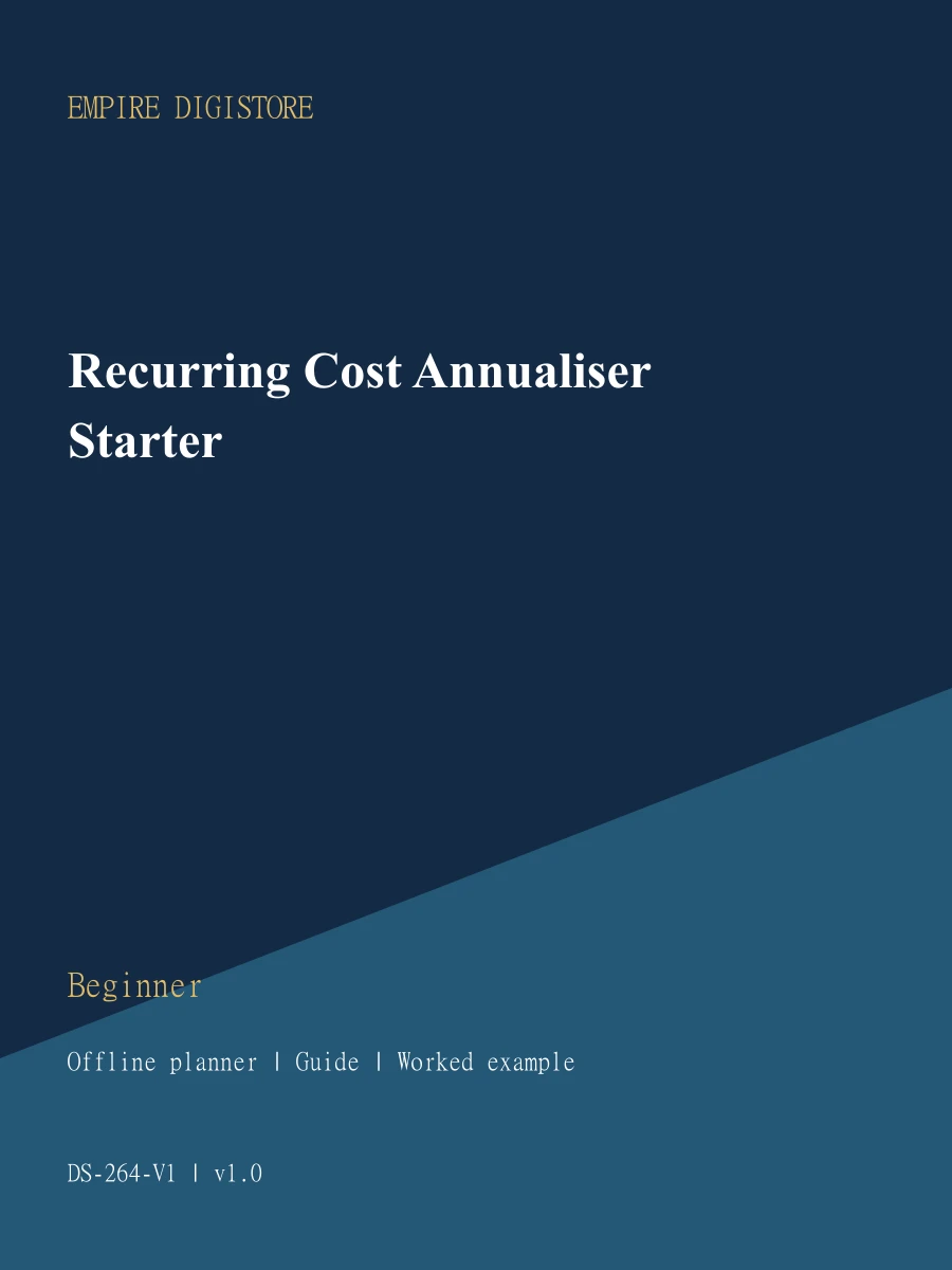 Recurring Cost Annualiser Starter cover