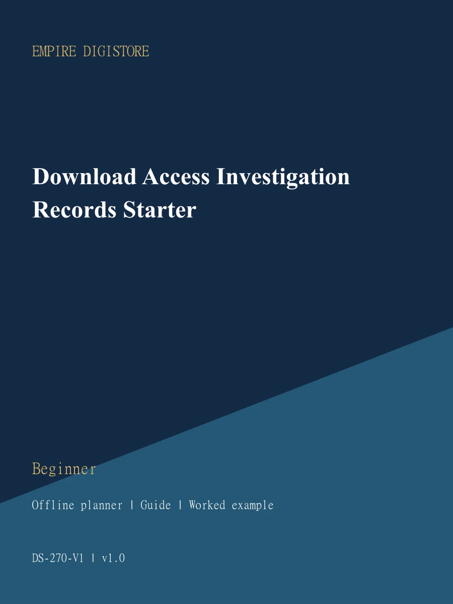 Download Access Investigation Records Starter cover