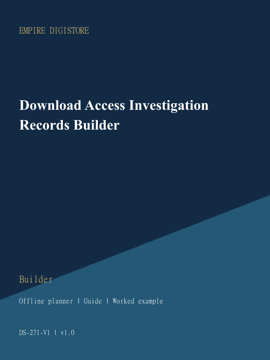Download Access Investigation Records Builder cover