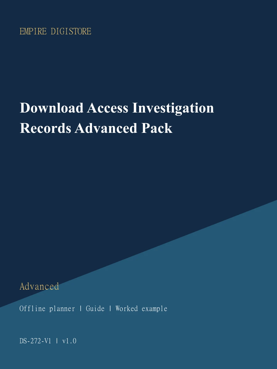 Download Access Investigation Records Advanced Pack cover