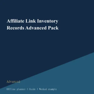 Affiliate Link Inventory Records Advanced Pack cover