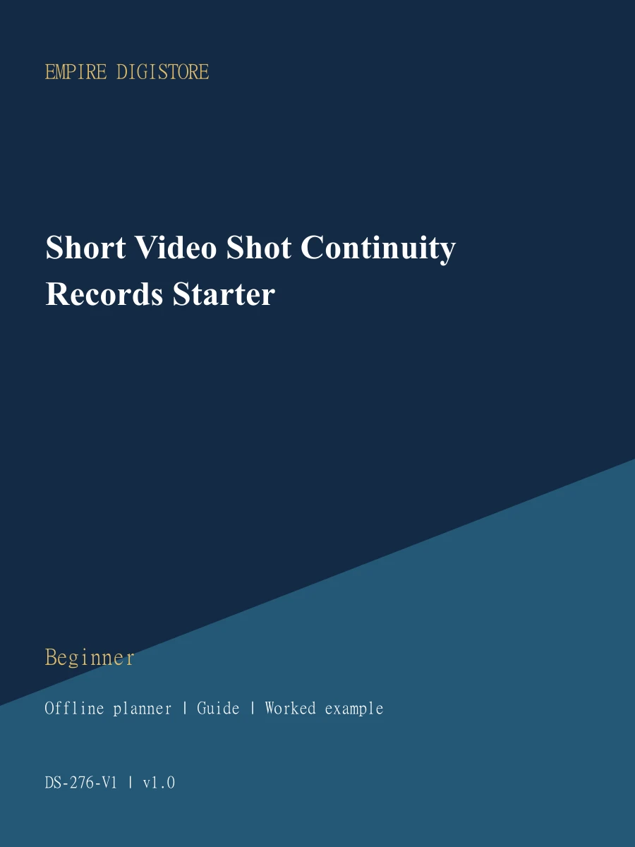 Short Video Shot Continuity Records Starter cover