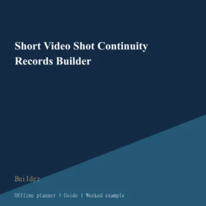 Short Video Shot Continuity Records Builder cover