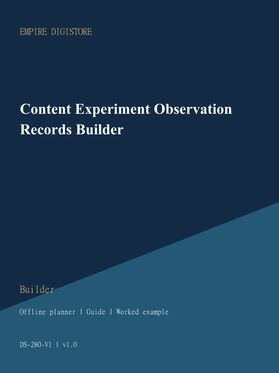 Content Experiment Observation Records Builder cover
