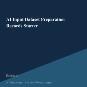 AI Input Dataset Preparation Records Starter cover
