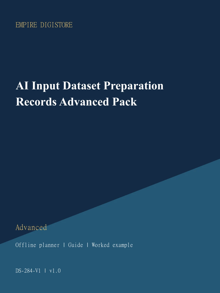 AI Input Dataset Preparation Records Advanced Pack cover