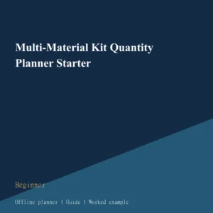 Multi-Material Kit Quantity Planner Starter cover