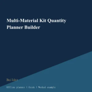 Multi-Material Kit Quantity Planner Builder cover