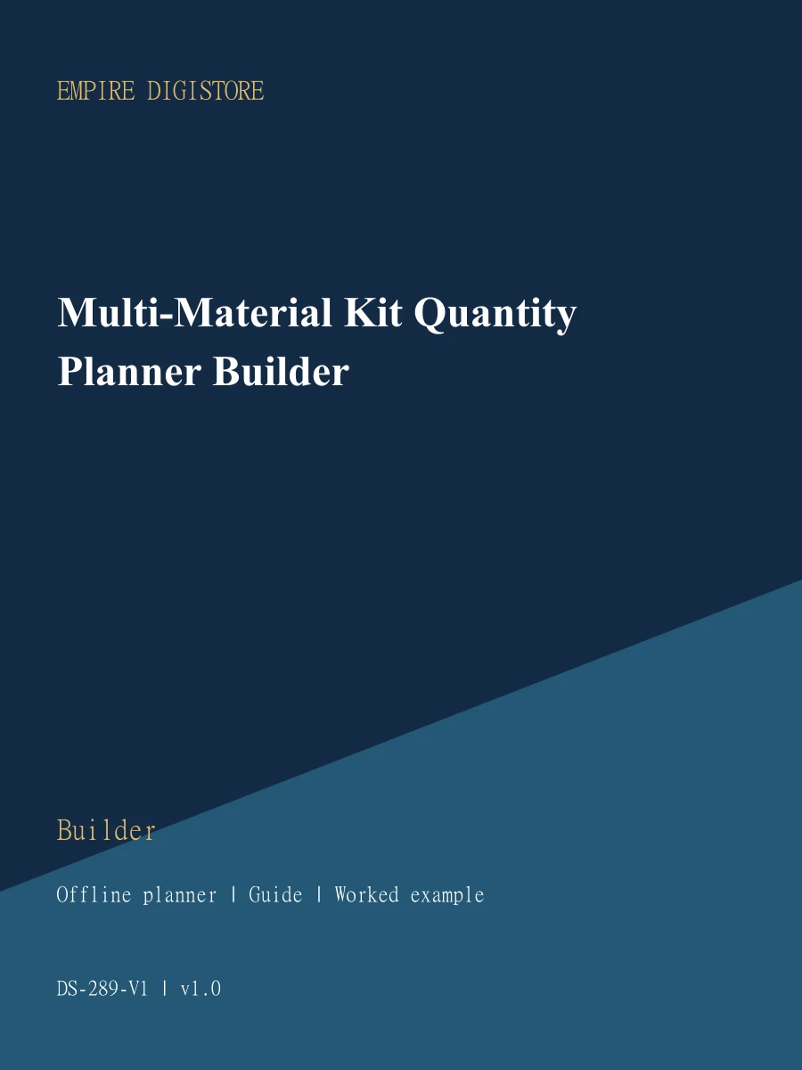 Multi-Material Kit Quantity Planner Builder cover