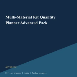 Multi-Material Kit Quantity Planner Advanced Pack cover