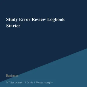 Study Error Review Logbook Starter cover