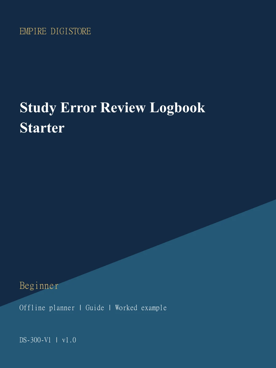 Study Error Review Logbook Starter cover