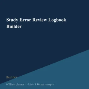 Study Error Review Logbook Builder cover